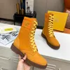 Модные дизайнер Лерфер Mid Boots Stretch Hear Черный элегантный женский короткий дизайн загрузки бренда повседневная обувь