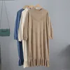 GIGOGOU Oversized Long Knit Women Maxi Sweater Dress Autumn Winter Pullover Straight Dresses Casual Highstreet Midi Dress 201008