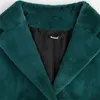 Nerazzurri Winter Long Green Warm Soft Loose Fluffy Faux Fur Coat Women Belt Lapel Elegant Luxury Designer Korean Fashion 211124