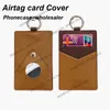 Fashion Designer AirTag Cover Cases with Card pocket Beautiful Brown Flower Patterns for Apple AirTags 081616