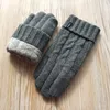 Gants de laine chauds pour hommes de mode hiver tricoté mâle double épaisseur velours toucher conduite