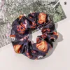 Halloween Large Intestine Hair Ring Elsatic Hair Bands Spider Bat Printed Hair Loop Tie Girls Ponytail Holder Pumpkin Scrunchies