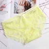 -selling Multicolor Lace Sexy Ladies Panties Hollow Mesh Trousers Bow Knot Low Waist Girl Briefs Underwear Women Light Weight 211222