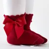 autunno / inverno neonato neonate calze di cotone principessa grande bowknot spagnolo stile europeo moda infantile bambino calzino in maglia bambini danza calze D025