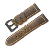 本物の子牛革の時計ストラップブレスレットウォッチバンドassolutamente brown watchband for pane rai 22mm 24mm 26mm224q