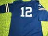 Mitch Custom Football Jersey Men Youth Women Vintage ROGER STAUBACH CUSTOM THROWBACK B 3/4 SLEEVE Rare High School Size S-6XL or any name and number jerseys