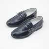 New Baby Boys Scarpe da sposa Baby Boys Scarpe formali Lacci Vernice Navy Party PageBoy Mocassini da battesimo Taglia 11 210312