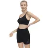 2 pièces costumes de sport énergie sans couture Yoga ensemble vêtements d'entraînement pour femmes vêtements de sport taille haute Shorts de sport rembourré à bretelles soutien-gorge de sport