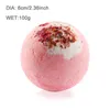 Bombe de bain moussant avec explosion de fleurs sèches Huiles essentielles florales naturelles Bombes de bain Fizzers Vapeurs de douche Bain Deep Sea Salt DAW15