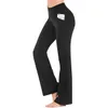 Femmes Sports d'été vêtements de sport pantalons de Yoga Bootcut jambe évasée contrôle du ventre Stretch séchage rapide gris foncé vin Ion gris Fitness Workou4027797