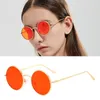 Gothic Steampunk Round Sunglasses With Chain Metal Men Women Circle Shaped Brand Designer Sun Glasses Red Black UV400