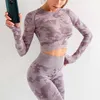 2 Piece Seamless Gym Clothing Yoga Set Fitness Workout Sets Out fits For Women Athletic Legging Women's Sportswear suit 210802