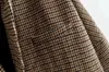 Cappotto lungo scozzese invernale Cappotto di lana monopetto da donna Europa Moda donna Vintage Abiti caldi 211018