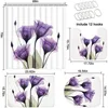 Duschvorhänge Tulp lotus Blumen Bäume Vorhang Blumensets nicht ruhig