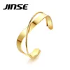 Bangle Jinse Simple 8mm Women Gold Metal Cross Cross Bracelets из нержавеющей стали для модных ювелирных украшений модный подарок Pulseira