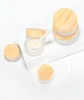 High Quality 5g-50g Mini Frosted Glass Jar Cream Bottles Round Cosmetic Jars Hand Face Packing Bottle With Wood Grain Cover