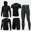 Style Men's Compression Running Sportswear Suits Gym Tights Training Clothes Workout Jogging Sport Set Tracksuit Dry 4XL 201128