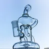 Heady Beaker Bongs Verre Clair Bong Type Courbé Klein Tornado Recycler Huile Dab Rigs 14mm Femelle Joint Tuyaux D'eau Narguilés Avec Bol HR024