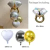 Party Dekoration 1Set Hochzeit Folienballons Set Brautdusche Hintergrund Dekore Lieferungen Herz Gold Konfetti Klare Latex Globos