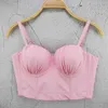 Spring Summer Product Female Solid Color Knit Pleated Bras Camisole Girls Elegance Stretch Cropped Tank Tops Y1148 210714