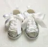 Bling Pasgeboren Custom voor koper handgemaakte baby doop boog prachtige glitter fabulous sapatos sparkle baby eerste wandelaars 210312