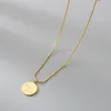 Кулон Ожерелья 2022 Винтажное ожерелье на шее Золотая цепь женская монета ювелирные изделия подарок мода роскошь для женщин