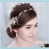 Jewelrypearle dla kobiet Aessories Wedding Flower Bridal Hairry Jewelry Bride Tiara Opaska na głowę dostawa 2021 HCZS4