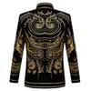 Lyx barock guld blommor broderi blazer jacka män sjal lapel sammet cardigan blazers män bröllop parti prom kostym homme 220310