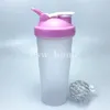 600 ml Drinkware Portable Sport Shaker Bottle Juice Milkshake Protein Powder Läcksäker Mixing Shake Cup med Shak Balls BPA Gratis kondition