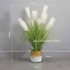 7 Heads Fake Reed Bouquet Silk Onion Grass Large Artificial Tree Wedding Flower Plastic Autumn Plants for Home Party Decoration 211104