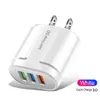 Colorful 3Usb Ports 3.1A High Speed Eu US AC Home Travel Wall Charger Power Adapter For IPhone 12 13 14 15 Samsung Huawei Android B1