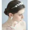 Delikat brud smycken uppsättningar porslin blomma kvinnor halsband örhängen sätta bröllopsfest tiara tillbehör h1022