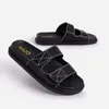 Zapatillas 2021 diseño toboganes de verano sandalias al aire libre moda plataforma de punta abierta zapatos de damas negras talla grande