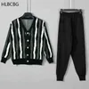 HLBCBG Women Harem Pants Tracksuits Auutmn Winter Warm Hooded 2/ Two Piece Women Sweater Sets Sportwear Outfits Knitted Suits 211116