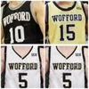 Nik1 NCAA College Wofford Terriers Basketball Jersey 5 Storm Murphy 10 Nathan Hoover 11 Ryan Larson 12 Alex Michael cousu sur mesure