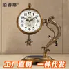 Bureau Table Horloges Style Chinois Horloge Creative Salon Silencieux De Luxe En Métal Chambre Relogio De Mesa Décor À La Maison 50