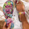 Slippers Women Rainbow Crystal Rivet Slippers Ladies Snakeskin Transparent Flats Female Casual Mixed Color Beach Shoes Big Size 220307