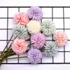 1-5pcs fiore di tarassaco palla simulazione strada piombo fiore artificiale decorazione della casa bouquet da sposa muro fiore finto decorazione di seta Y0630