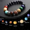 Acht Armband Planeten Perlen Stränge Galaxy Männer Naturstein Universum Sonnensystem Yoga Chakra Armbänder Für Herren Frauen Schmuck