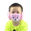 2021 kids cute ear protective mouth mask animals bear design 2 in 1 child winter face masks children mouthmuffle dustproof 2 9jzj e19