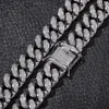 Collana a maglie da 20 mm con zirconi micro-intarsiati in acciaio inossidabile punk cubano collana di gioielli di moda HipHop Inte22