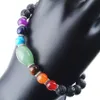WOJIAER 7 Chakras Reiki Volcano Gem Stone Beads Strand Bracelet Jewelry Yoga Meditation For Women Bracelets K3282