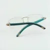 Monture de lunettes unie 3524012 avec pieds en bois bleu sarcelle et verres de 56 mm pour unisexe