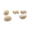 Anneau de dentition en demi-perles rondes en bois de 12mm, inachevé, sans trou, hémisphérique, boule en bois naturel, autocollant, Patch, Cabochon, breloque, résultats de bijoux artisanaux