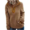 Kvinnors hoodies tr￶jor kvinnor vinter sherpa tr￶ja neddy fleece dragkedja turtleneck pullover toppar kvinnliga varma kappa tr￶jor