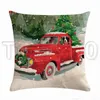 Décorations de Noël Rouge camionnette de camionnette Série d'arbre de Noël Base d'oreiller coussinet de coussine