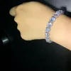 Bracelet pour hommes en or 18 carats rempli de gros diamants ronds glacés 8 mm Bracelets Bling Bling avec fermoir verrouillé Bracelets en zircon cubique Hip Hop Jewel258Q