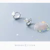 Shining Zircon Cute Hoop Серьги для женщин Мода Подлинная 925 Стерлинговое Серебро Изделия 210707