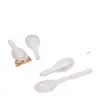 Cuchara plegable de plástico blanco desechable de 5000 piezas Cuchara de pudín de helado con paquete individual DH8575