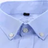 Lato z krótkim rękawem męska solidna Oxford Casual Casual Shirt Easy Pielęgnacja Proste Wypoczynek Wygodne regularne Fit Sukienka Koszule 210705